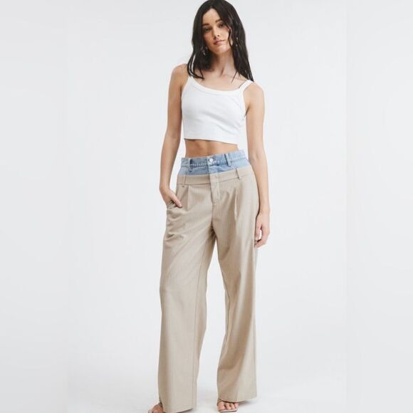 049. BILLIE TROUSERS- Beige - Picture 1 of 7